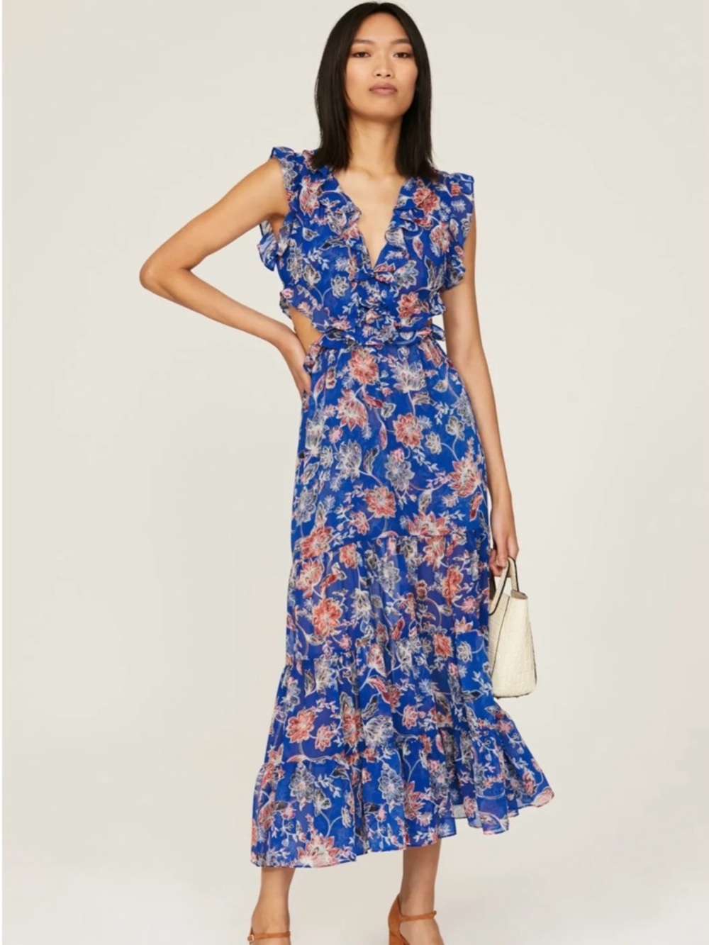 Misa Los Angeles Blue Floral Natasha Dress